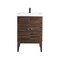 James Martin Vanities Linden 24in Single Vanity, Mid-Century Walnut w/ White Glossy Composite Stone Top E213V24WLTWG - alternate 1